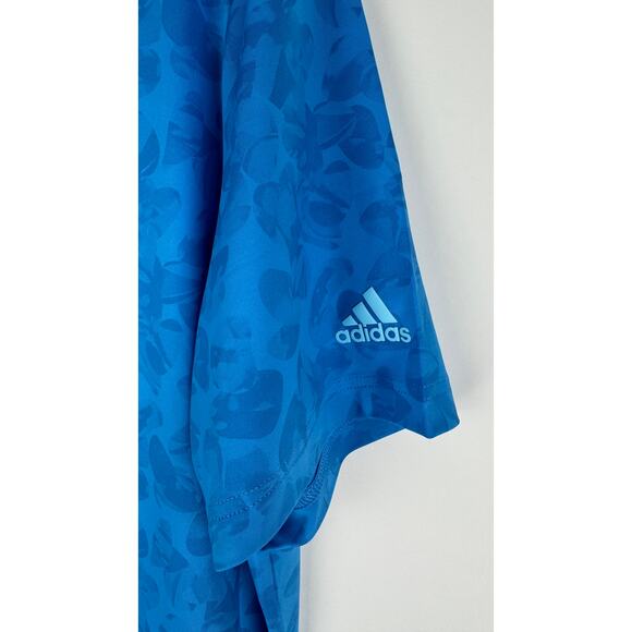 Adidas Prisma Print Golf Polo Shirt Mens Large Pulse Super Blue HK6853 Stretch - Picture 2 of 10